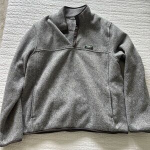 L.L. Bean Heather Gray Fleece Pullover